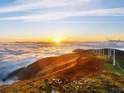 Windmills On Hill Used For Renewable Energy