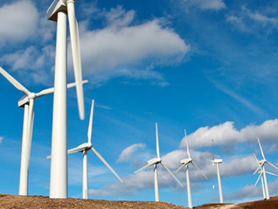 Renewable energy providers supplying renewable energy through wind farms