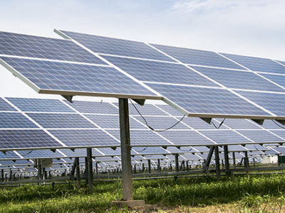 Solar panels placed at an optimal angle to get the most out of the solar energy