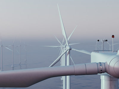 Wind Turbine Farm in the ocean